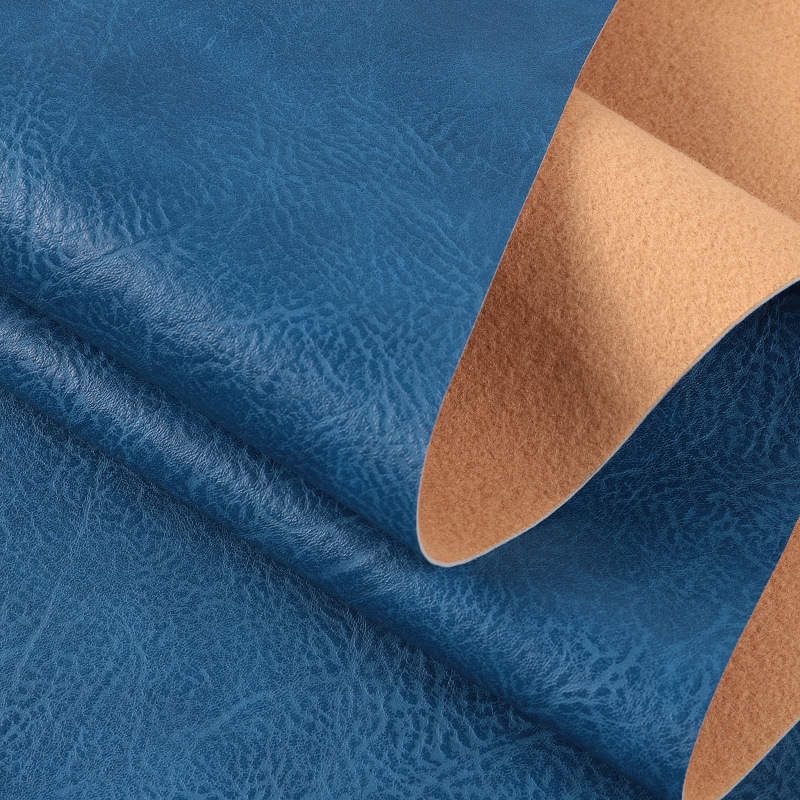 Y2512 Double Color Crazy Horse Pattern Leather Fabric 1.0mm Retro Semi-PU Leather Briefcase Sofa Furniture Handbag Leather