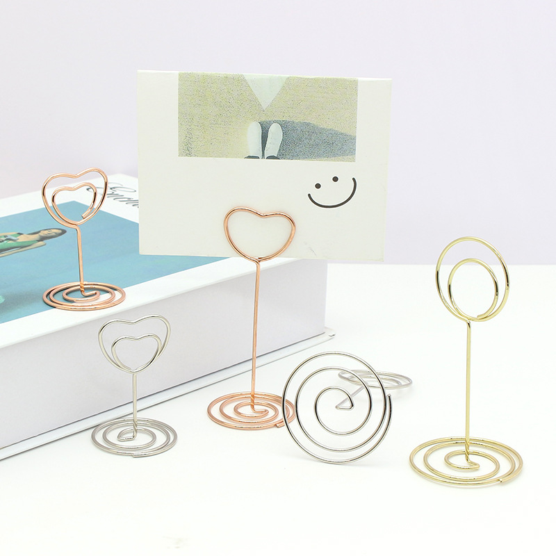 Металлический орнамент для фотографий, держатель для свадебных столов, держатель для визиток, держатель меню, креативный держатель для записок