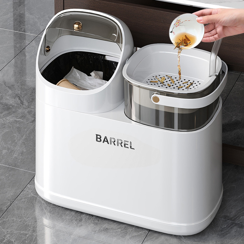 Tea bucket waste water bucket tea bucket tea residue bucket dry and wet separation tea leakage trash can tea set accessories tea table storage