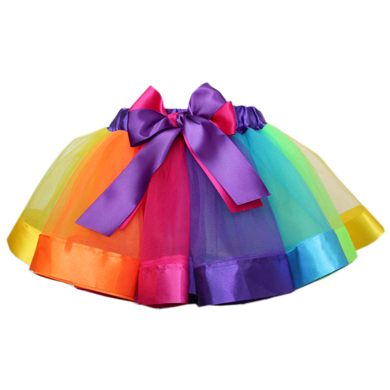 Customized Girl Skirt Rainbow Skirt Mesh Customized tutu Skirt Princess Skirt Foreign Trade European and American Children's Wear