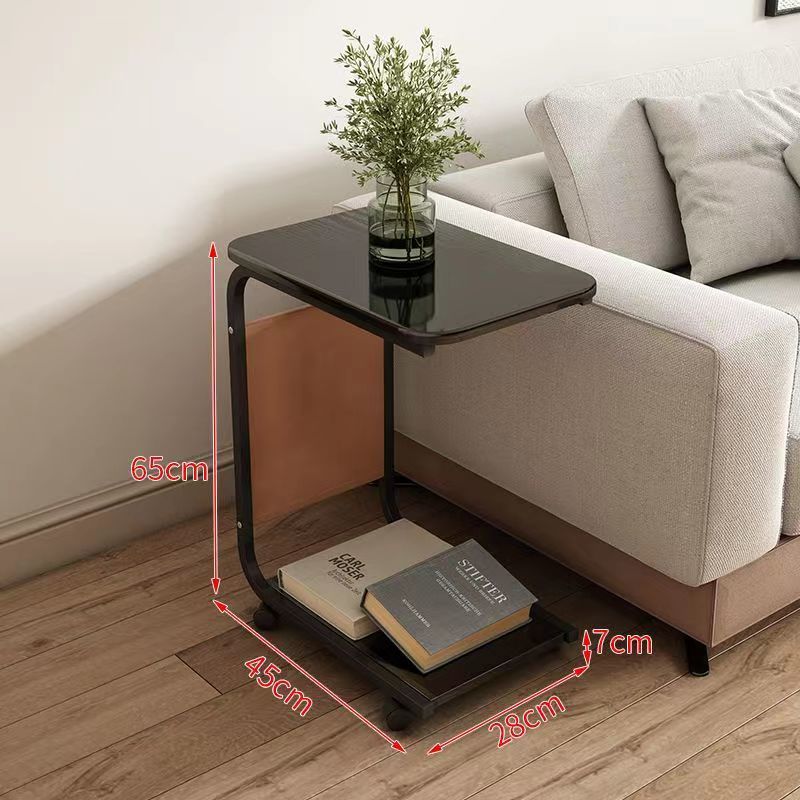 Small Coffee Table Movable Sofa Side Table Bedroom Bedside Storage Cabinet Living Room Simple Tea Table Storage Rack Trolley