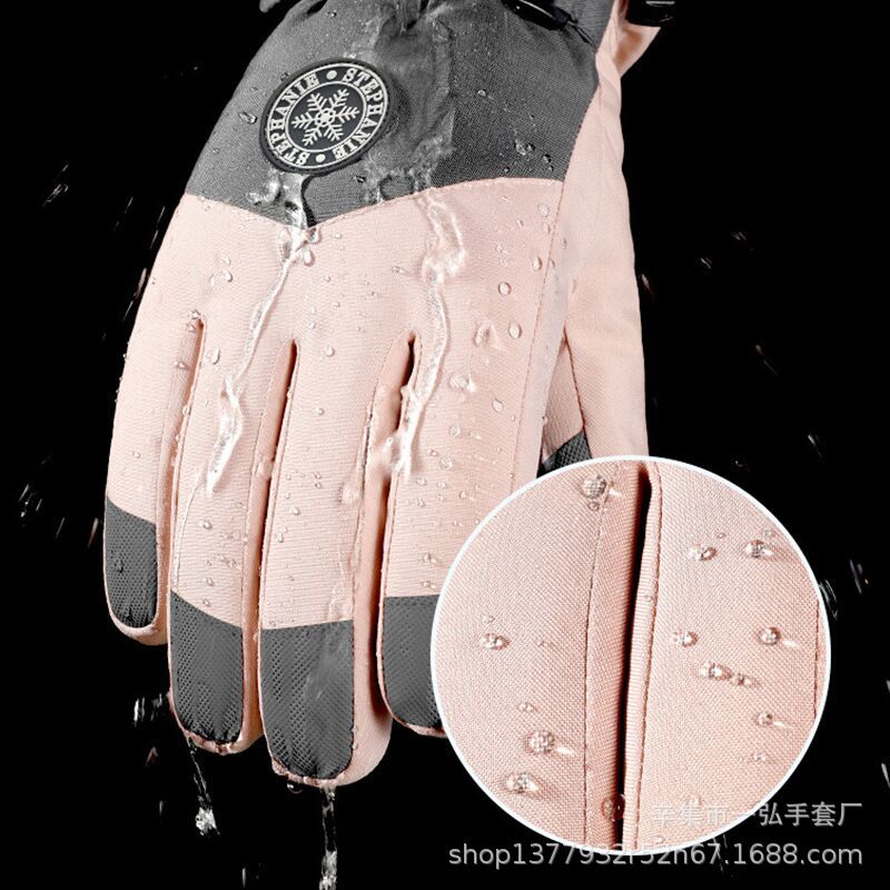 Ski Gloves for Men and Women Couple Winter Outdoor Cycling Mountaineering Anti-slip Sports Thick Velvet Touch Screen Warm Gloves