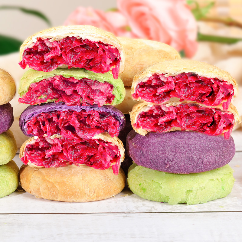 Flower Cake Yunnan Specialty Rose Cake Matcha Rose Flower Cake Bake Cake Snacks Snacks Snacks