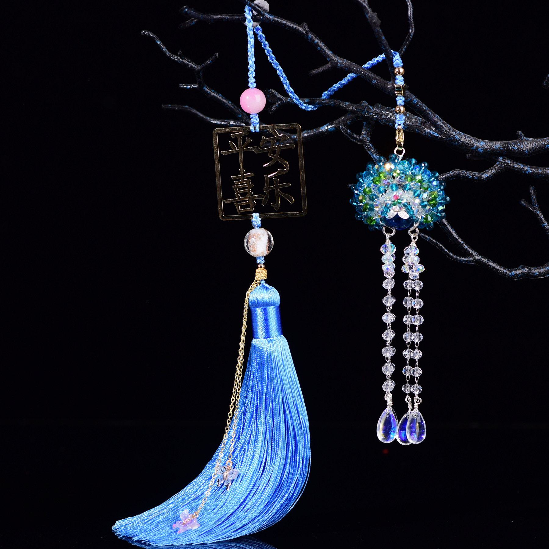 Original Swords Ma Dan Boutique Phoenix Long Tassel Super Immortal National Tide Chinese Wind Car Hanging Necklace Accessories