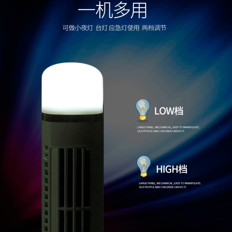 Cross-border Desktop USB bladeless fan creative student office home LED eye protection lamp Mini Tower Fan factory price