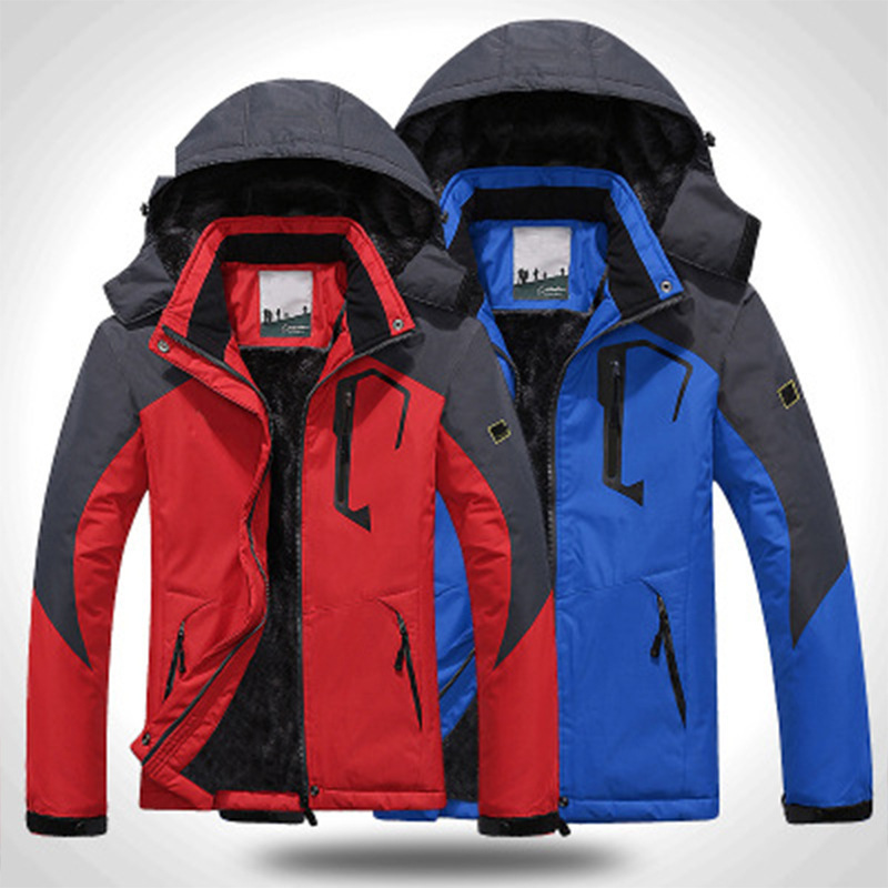 Cross-border Amazon AliExpress Outdoor Charge Clothes for Men and Women Couple Mountaineering Clothes Plus Velvet Charge Cotton Clothes Plus Large Size