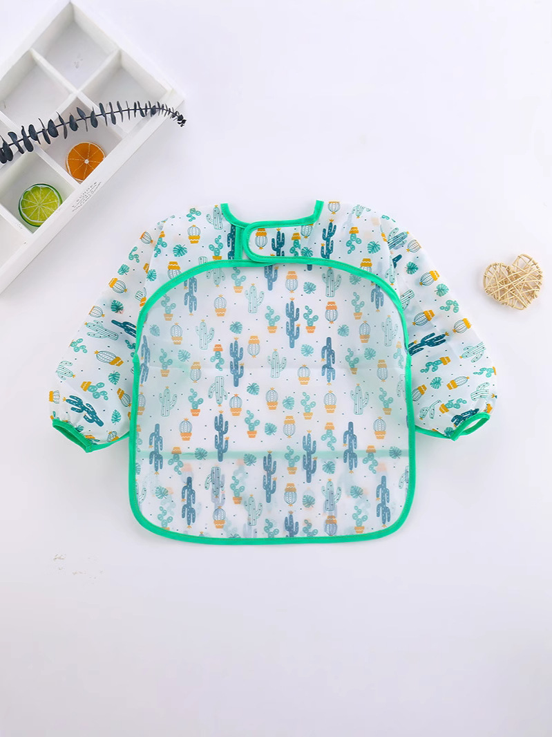Manufacturer Customized Pattern Children's Smock Baby Waterproof Reverse Dressing Infant Eating Clothes Anti-Fouling Waterproof Washable