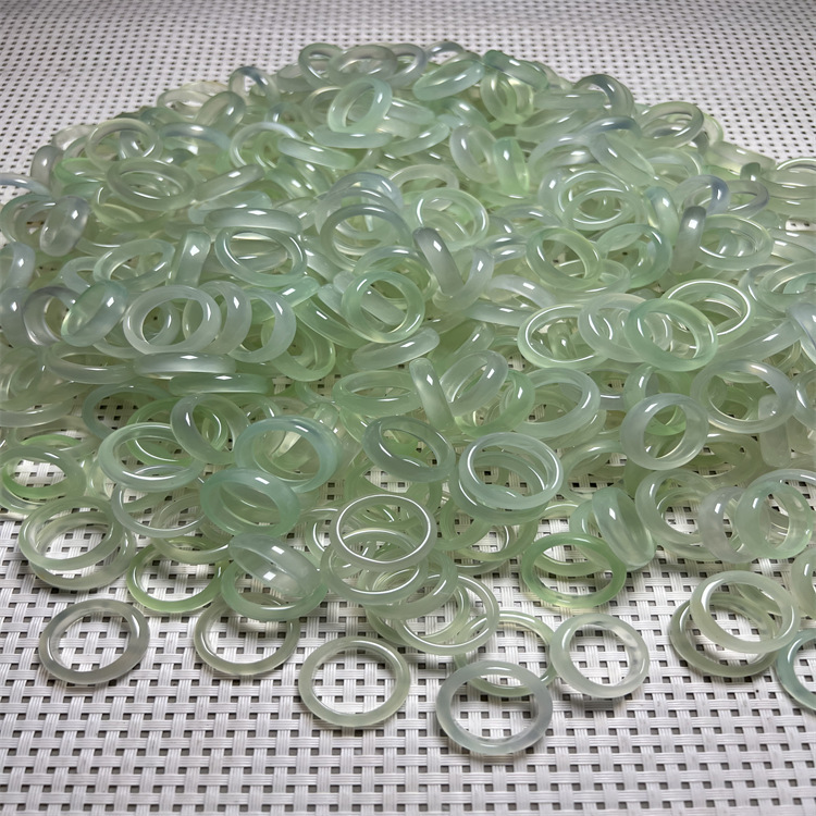 Wholesale natural agate chalcedony ring running ring men's and women's pink blue red black green multicolor agate chalcedony ring