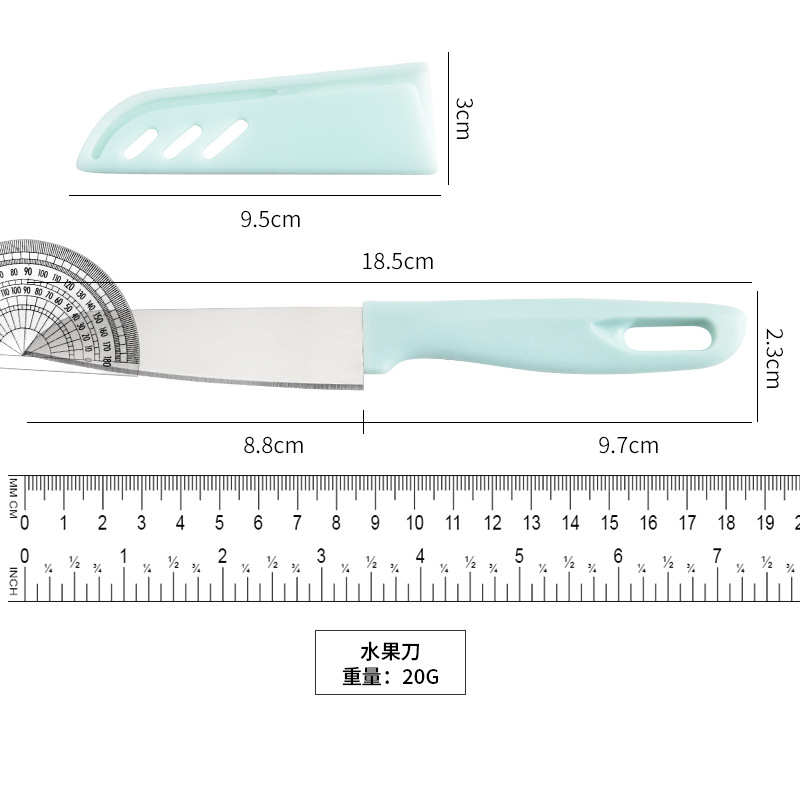 Wholesale Melon Planer Fruit Knife Baby Food Supplement Cutting Board Set Stainless Steel Fruit Knife Three-piece Knife Set Manufacturer