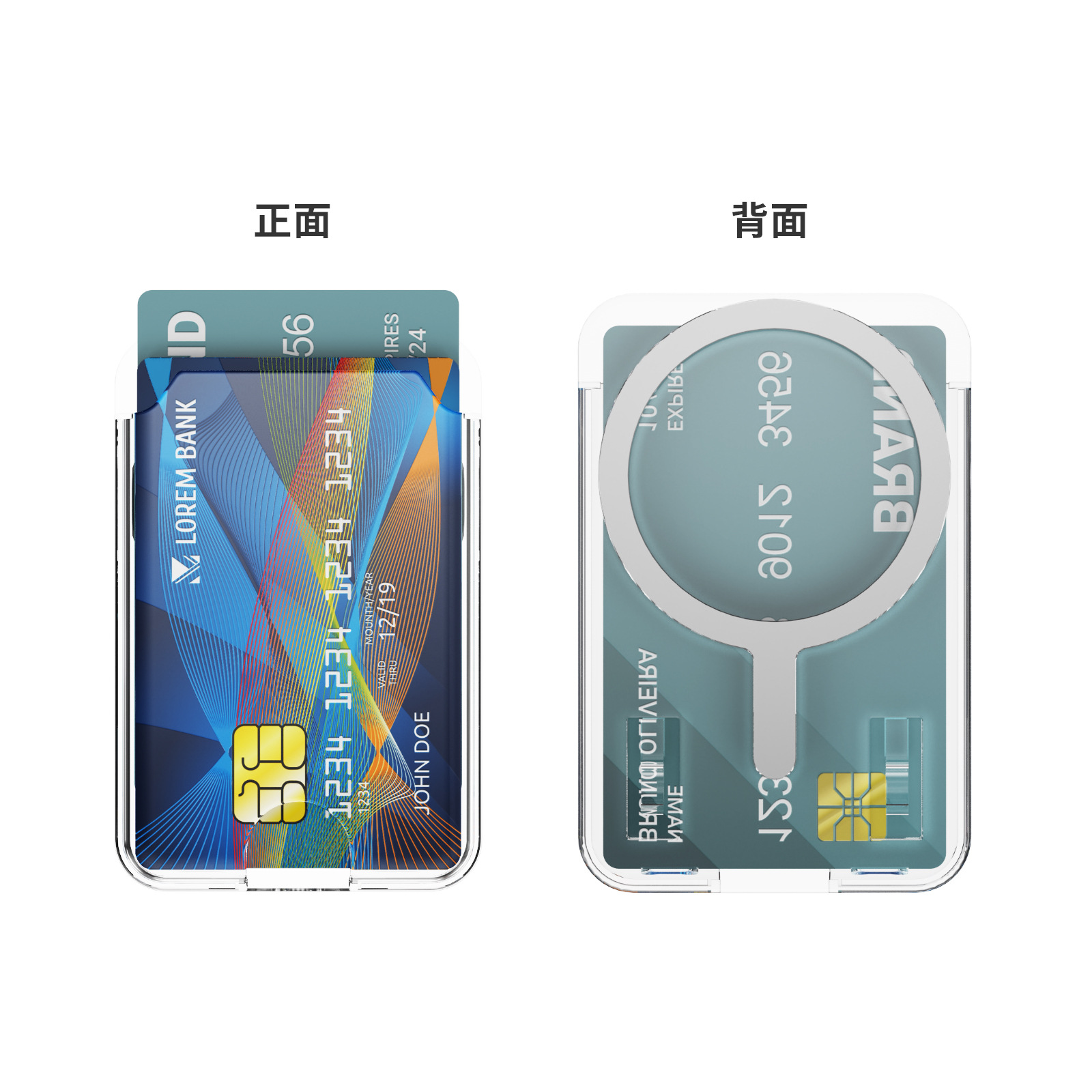 Лучшие продажи в Японии и Южной Корее чехол для карт универсальный для Apple Samsung магнитная адсорбция высокая проницаемость PC чехол для карт на две карты