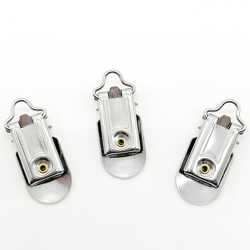 Foreign Trade Custom-Made Stainless Steel Large Plum Blossom Line Duckbill Buckle Clothing Suspenders Suspender Buckle Hanging Waist Fan Clip Buckle Clothing Accessories