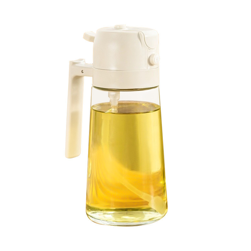 Oil Pot Kitchen Spray and Pour Dual-Purpose Oil Pot Household Glass Spray Bottle Push-Type Atomized Oil Pot Spray into One Oil Bottle
