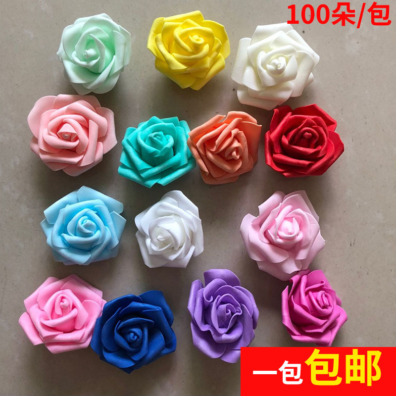 Simulation PE rose Head 5 layers simulation foam rose flower diameter 6-7cm fake flower ball material wholesale