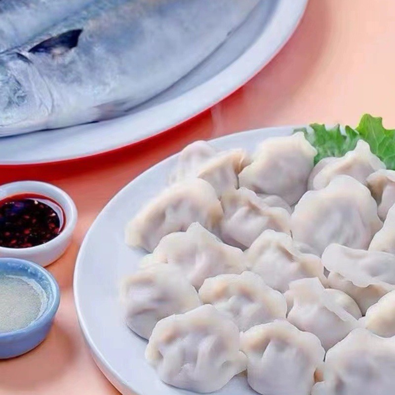 Mackerel Dumplings, Seafood Family Portrait, Mackerel Dumplings, Shrimp Dumplings, Handmade Quick-Frozen Fresh Sea-Caught Mackerel Meat