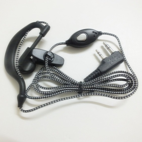 Baofeng Feng intercom earphone ear wire universal braided rope K head earphone strong pull-resistant black and white wire