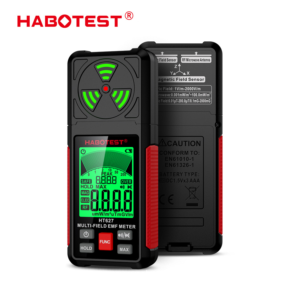 Huabo Ht627 Electromagnetic Radiation Detector Electric Field Radiation Line Alarm Electric Off-Radiation Detector Habotest
