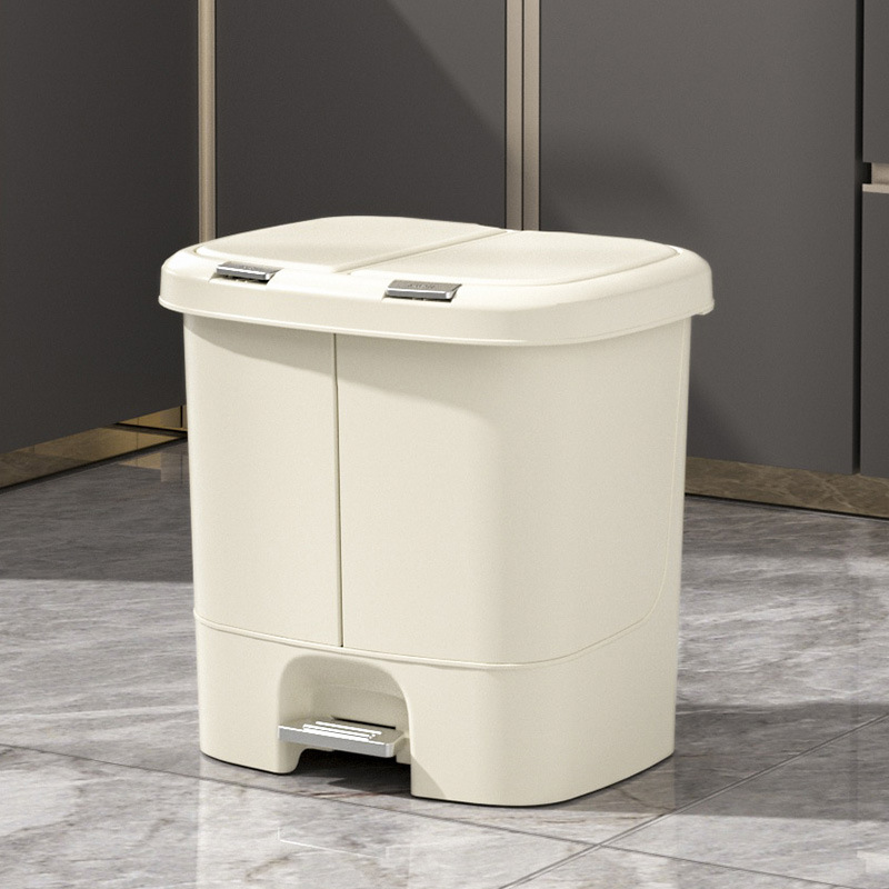 Customized Classified Trash Can Household Dry and Wet Separation Storage Bucket Foot Press Double-Open Sealed Cleaning Bucket Kitchen Waste Bucket