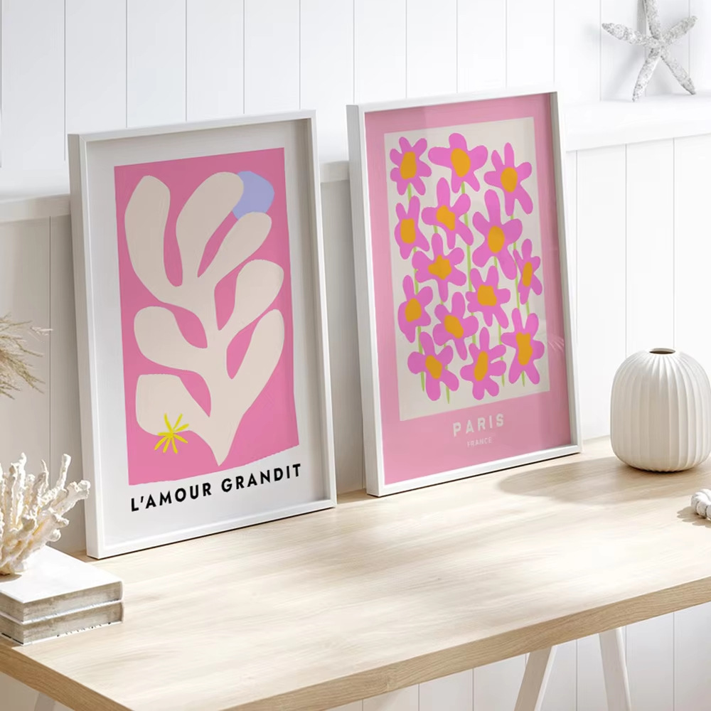 Nordic Modern Pink Abstract Dream Angel Digital Butterfly Girl Living Room Bedroom Decoration Hanging Painting Core Poster