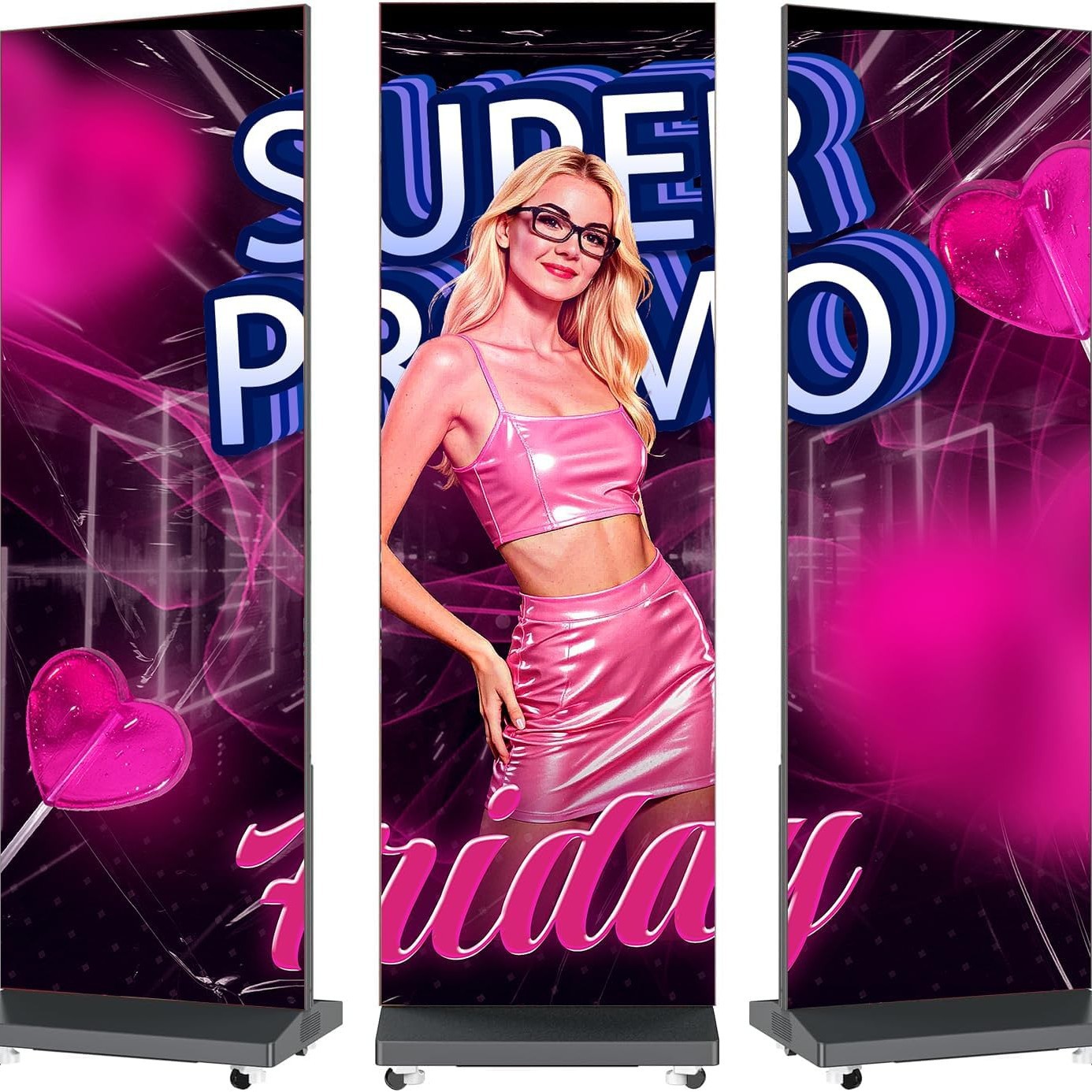 Полноцветный высококачественный вертикальный светодиодный постерный экран беспроводная подвижная рекламная машина цифровой рекламный экран