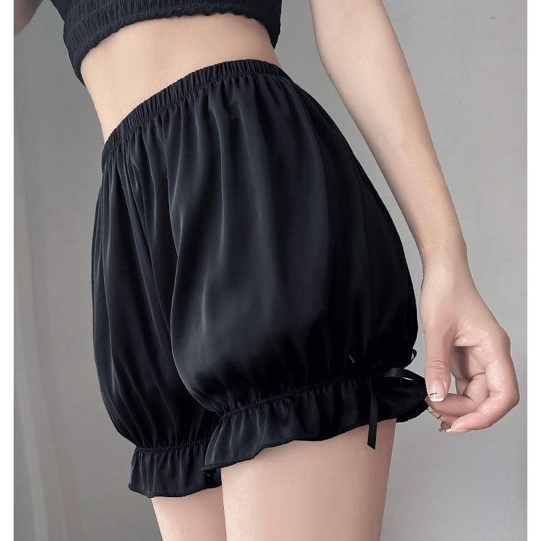 Security Pants Ice Silk Anti-Exposure Three-Point Pumpkin Pants Women's Summer Thin Bottoming Insurance Shorts Bloomers Without Curling