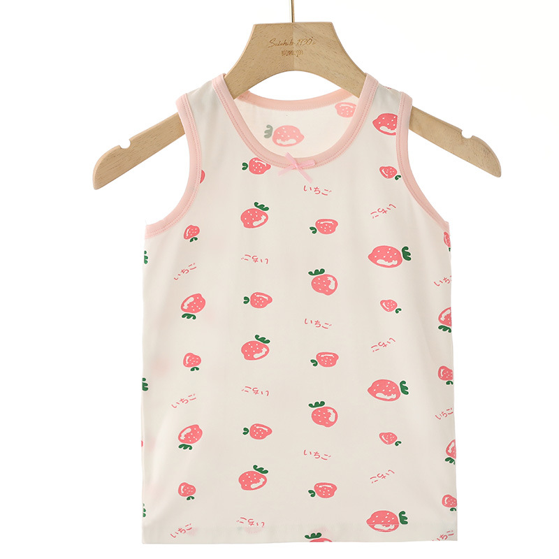 2024 Летний Тонкий Детский Мультяшный Хлопковый Безрукавный Жилет Для Маленьких и Средних Девочек Милый Камзол