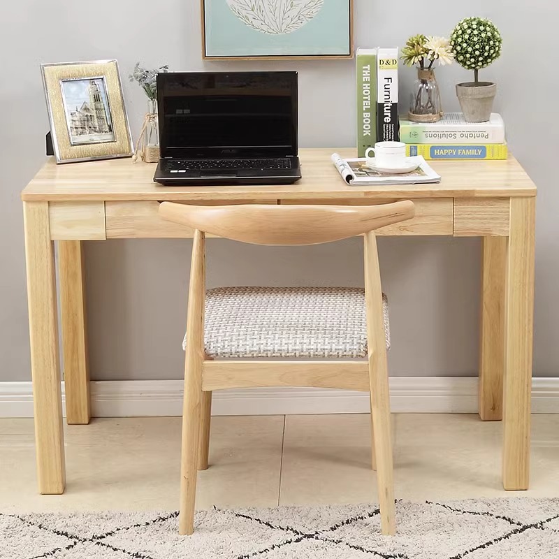 Solid Wood Chinese Style Desk Simple Modern Small Apartment Office White Writing Desk Home Laptop Table