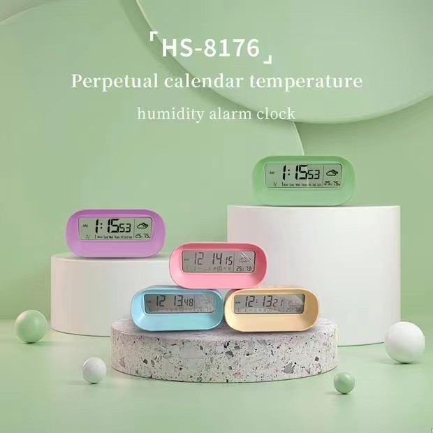 2310 transparent clock with perpetual calendar temperature and humidity with Sunday with positive timing