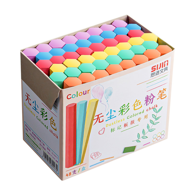 Teaching Supplies 48 Pack Color Chalk Blackboard Newspaper Bright Color for Teachers Chalk for Children Teachers