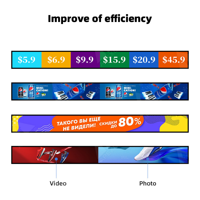 Led Replaceable Content Shelf Screen Hd Intelligent Supermarket Special