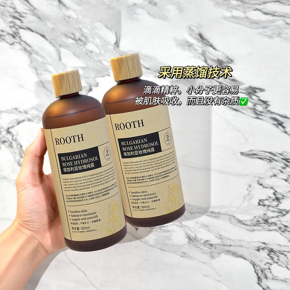 Rooth Bulgarian Rose Hydrosol Moisturizing and Hydrating No-Wash Brightening Skin Moisturizing and Smooth Skin Wet Compress Water