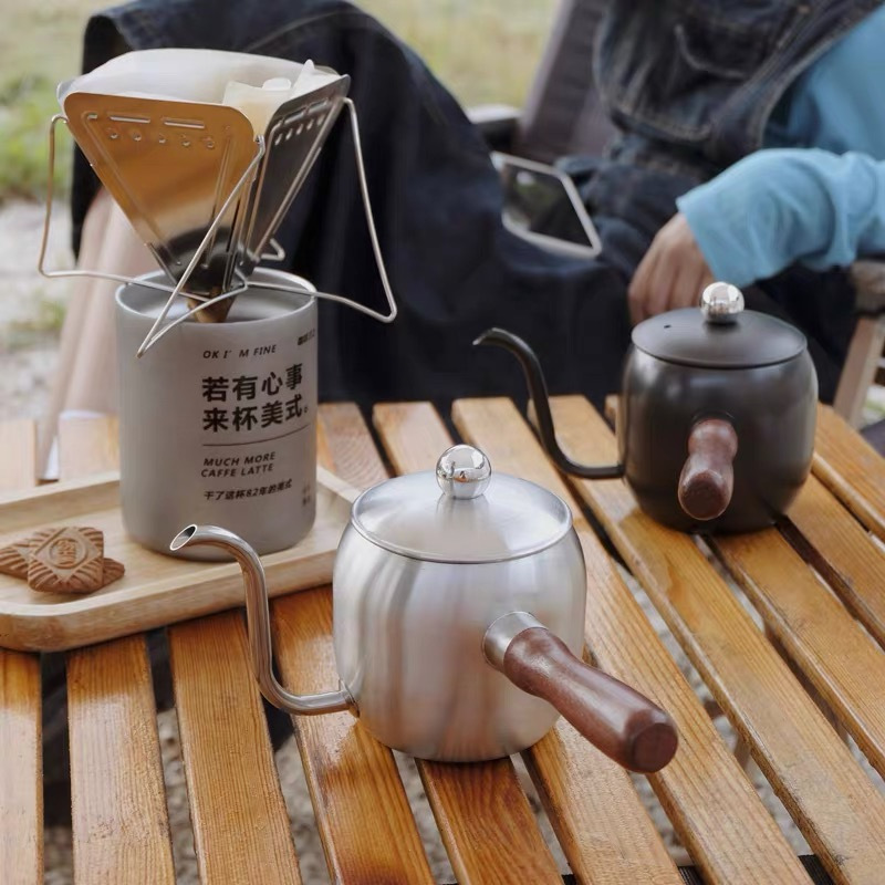 Factory for cross-border 304 stainless steel Japanese hand pot hanging ear long mouth thin mouth coffee pot outdoor coffee appliance