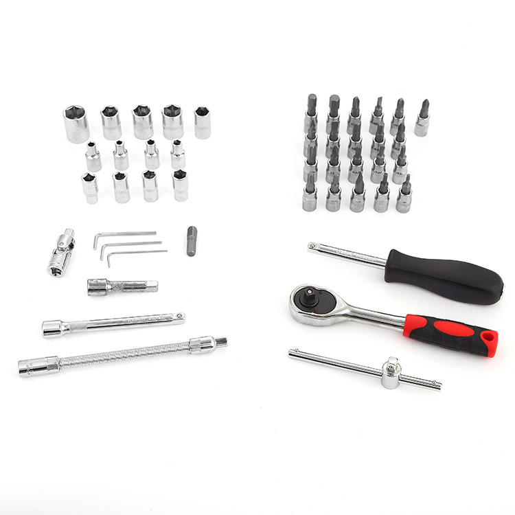 Snjue Auto Repair Tool Set Ratchet Wrench Socket Tool 46-Piece Set Bit Combination Tool Hardware Tools