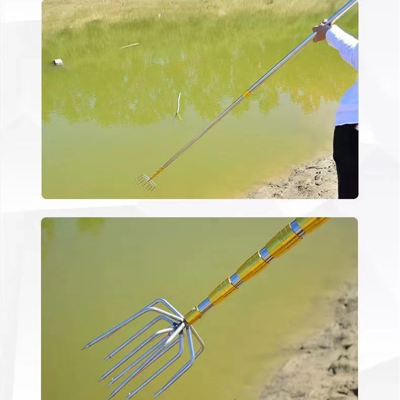 Stainless steel large harpoon fishing with large barbed harpoon head fishing gear accessories telescopic positioning old-fashioned round Harpoon