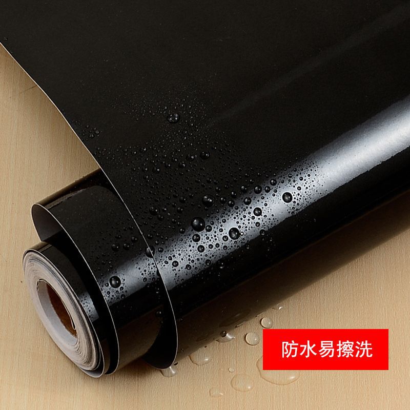 Black High-gloss Paint Wardrobe Dormitory Desktop Sticker Furniture Refurbished Wallpaper Self-adhesive Waterproof Mirror Shading Pinggrun