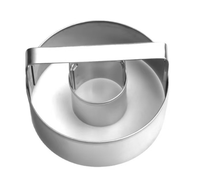 in stock stainless steel round cookie mold pressing one-piece cookie donut mold DIY baking