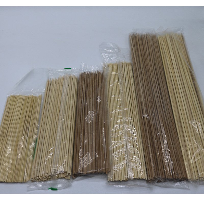 White Carbonized Disposable Bamboo Skewers 3mm Barbecue Skewers Length 15/20/25/30 Toothpicks 2.0 Bamboo Skewers Extra Hard