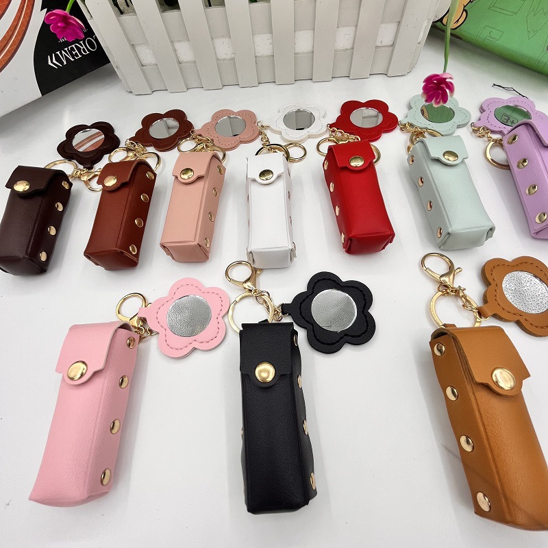 Pu Leather Floral Lipstick Bag, Compact and Portable, Countryside Style Lipstick, Wild Countryside Style Travel and Vacation Bag Pendant