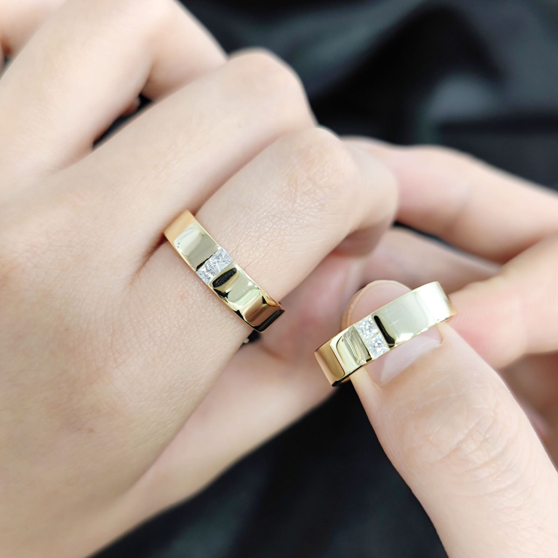 Кольцо из серебра S925 с одним бриллиантом, легкая роскошь, кольцо для пары