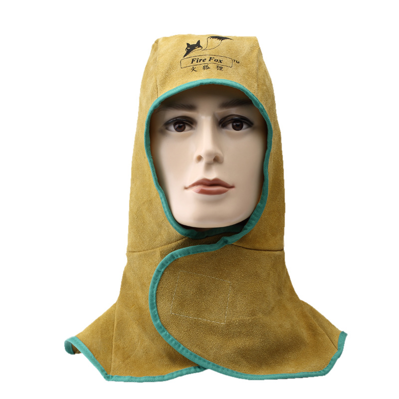Fire Fox Hood Wites 23-6680 shawl hat flame retardant dustproof heat insulation widened long Knight cowhide