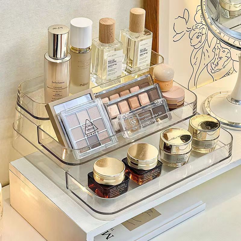 Desktop Perfume Storage Rack Dresser Cosmetic Storage Box High Color Transparent Acrylic Ladder Display Shelf