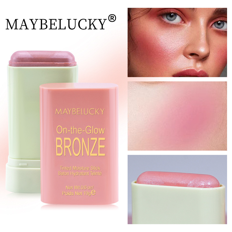 Кросс-бордерный новый четырехцветный румяна, высокоглянцевый макияж-стик, натуральный трехмерный водостойкий макияж, стиль Европы и Америки