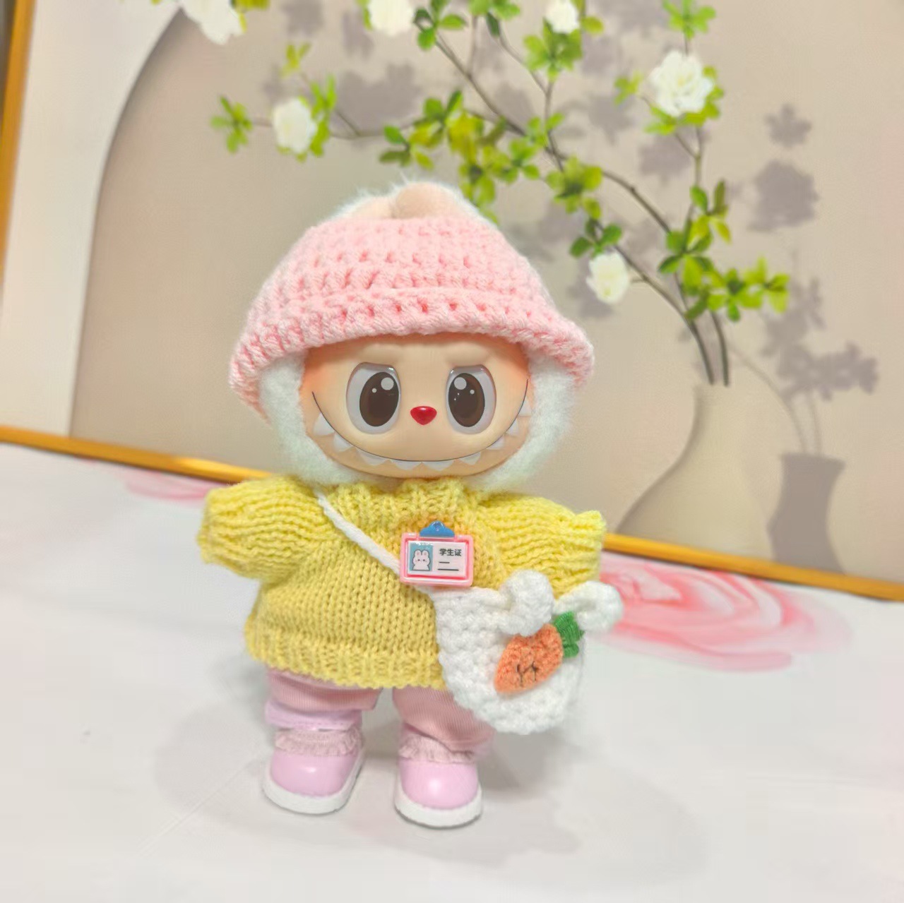 Purely Handmade 17cm Labubu Pendant Baby Clothes Labubu Maillard Sweater Suit Accessories Kidsren's Gifts