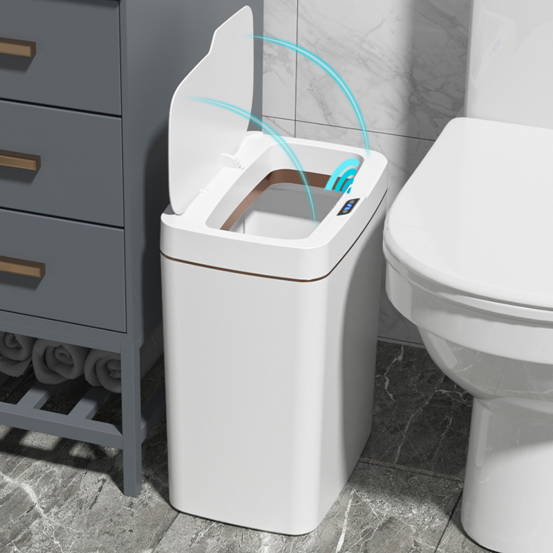 Customized Smart Sensor Trash Can with Automatic Lid Opening, Space-Saving Gap Sensor Trash Can, Accessible Luxury Trash Basket