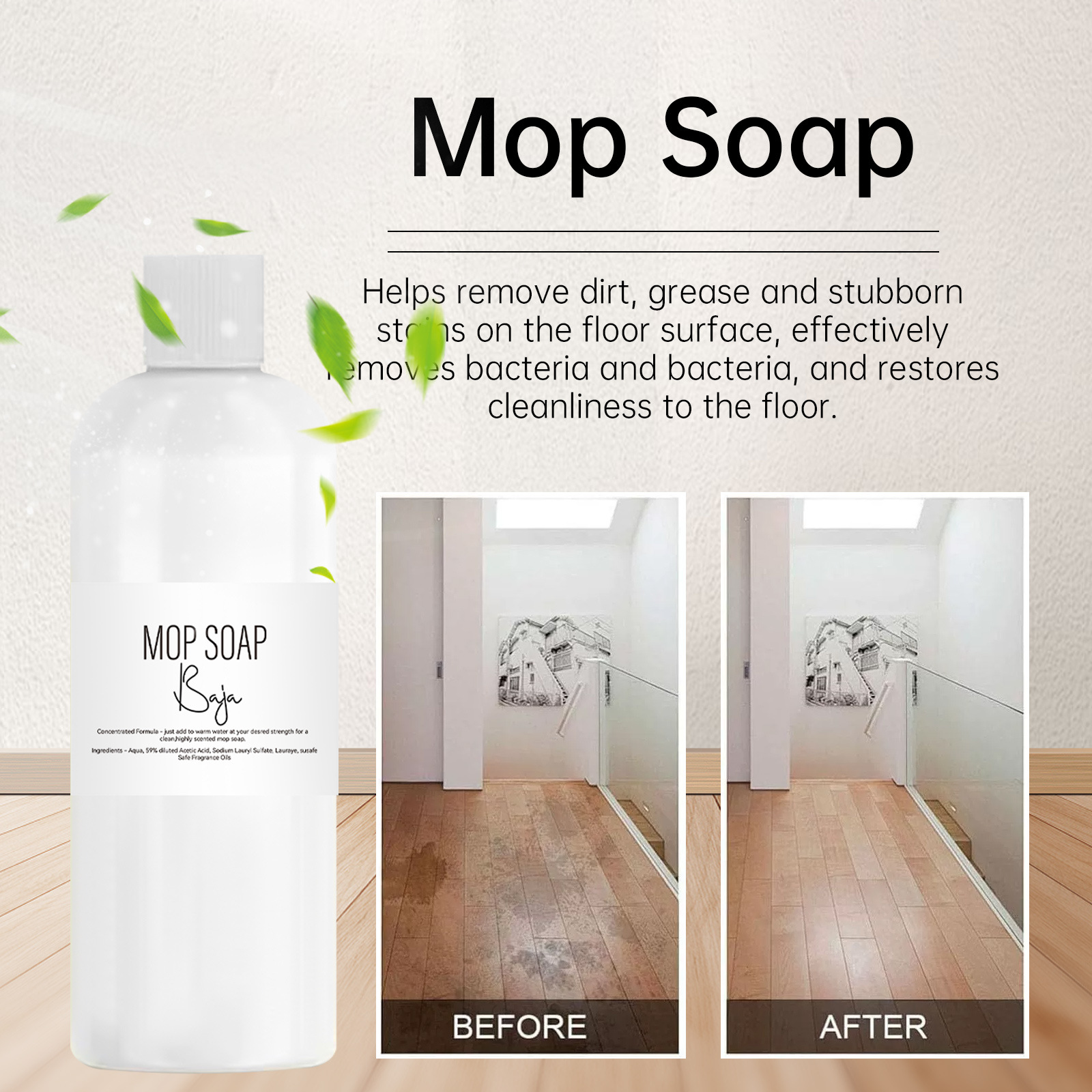 Cross-Border Floor Cleaner 120ml Cleans Dirt, Polishes and Brightens Floor Maintenance, Tile and Wood Floor Cleaning Liquid