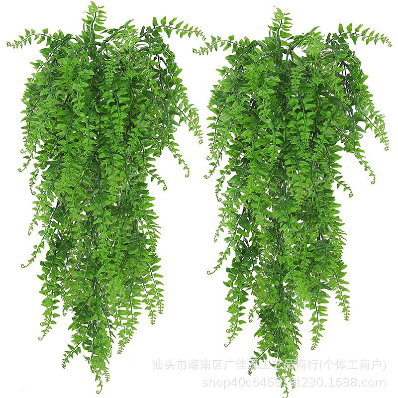 Cross-border Artificial 5-pronged Persian Grass Artificial Wall Hanging Artificial Plant Boston Fern Fake Vine Hanging Decoration Green