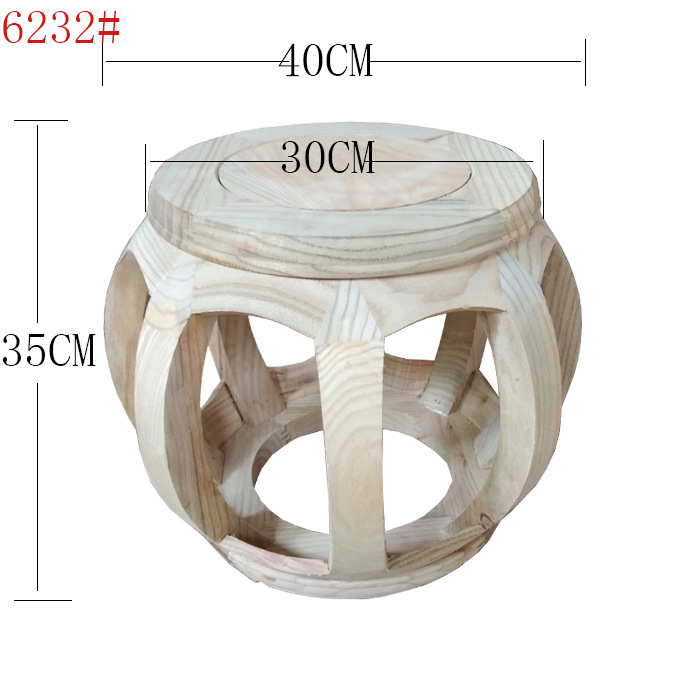 Solid Wood Drum Stool, White Embryo Guzheng Stool, Shoe Changing Stool, White Stubble Ancient Stool, Southern Elm Tea Table Stool, Classical Chinese Round Stool