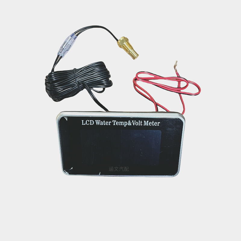 Car truck 12V24V universal LCD electronic water temperature and voltage combination meter two in one high precision digital buzzer