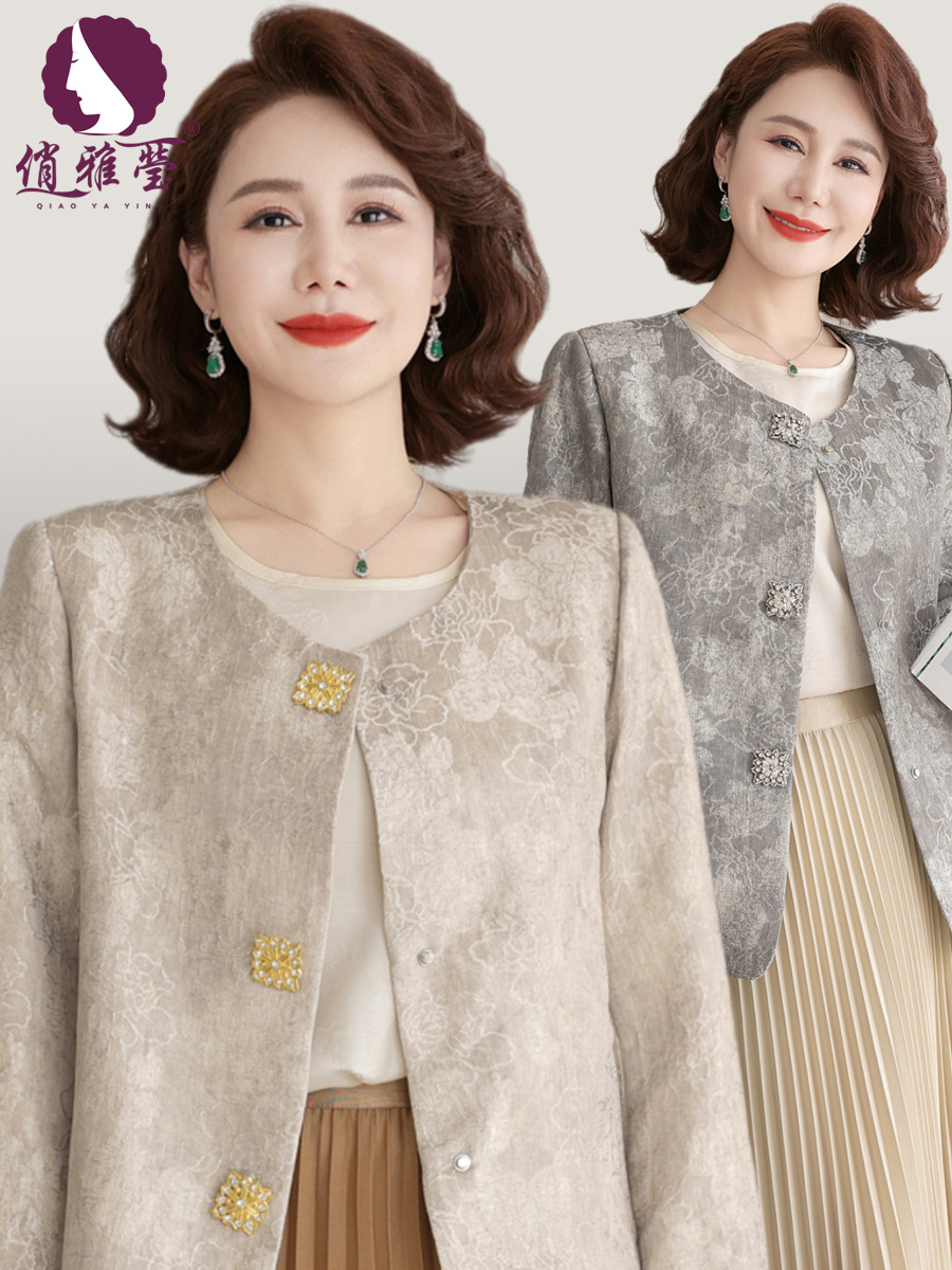 Новое китайское стильное весеннее жакет для матерей, новый стиль для женщин среднего и пожилого возраста, верхняя одежда в национальном стиле