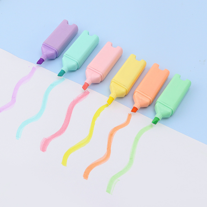 New Primary School Students' Colorful Highlighter Set, Fluorescent Highlighter Pens for Highlighting Key Points, Drawing and Coloring, Customizable