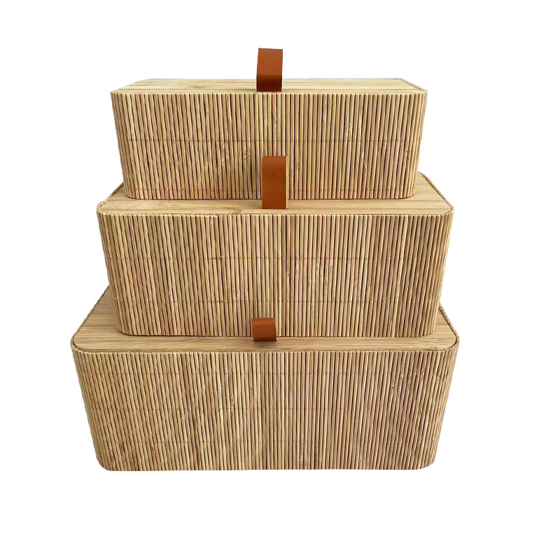 Bamboo woven bamboo box rectangular universal gift box tea box bamboo curtain empty box packaging tea packaging box wholesale